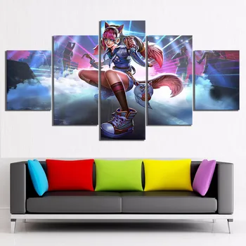 

5 Piece Maeve Paladins Video Game Posters Fantasy Art HD Cartoon Picture Canvas Paintings Wall Art for Home Decor