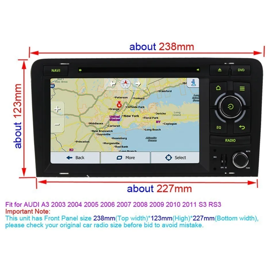 Perfect Car Radio DVD Android Unit Intelligent Multimedia Player GPS Navigator For Audi A3 2003 2004 2005 2006 2007 2008 2009 2010 2011 2