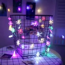 30-50Leds Снежинка Праздничные огни 3 м/4 м/5 м светодиодные гирлянды AA питание от аккумулятора для свадебной вечеринки Рождество год JQ