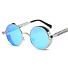 Métal rond Steampunk lunettes de soleil hommes femmes mode lunettes marque Designer rétro cadre Vintage lunettes de soleil de haute qualité UV400 ► Photo 3/6
