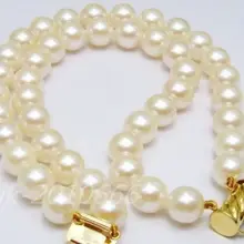10-11 ММ 2 РЯДА AAA+ ПРЕВОСХОДНЫЙ ЯПОНСКИЙ AKOYA БЕЛЫЙ ЖЕМЧУЖНЫЙ БРАСЛЕТ 14KGP Благородный стиль Природный Изысканные jewe быстрая