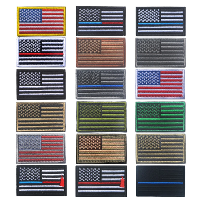 

America American National Flag Embroidery Patch Embroidered Patches Military Tactical Armband Shoulder Mark Fabric Sticker