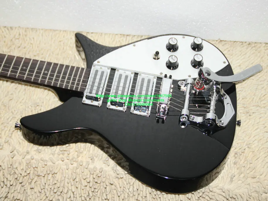 

top quality factory custom Rick 325 330 model 3 pickups R musical instrument electric guitar black color wholesale&Retail