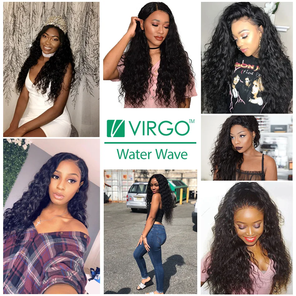 Water Wave 3 Bundles With Closure Human Hair Bundles with Closure Middle Part Virgo Malaysian Human Hair Non Remy Weave Water Wave 3 Bundles With Closure Human Hair Bundles with Closure Middle Part Virgo Malaysian Human Hair Non Remy Weave