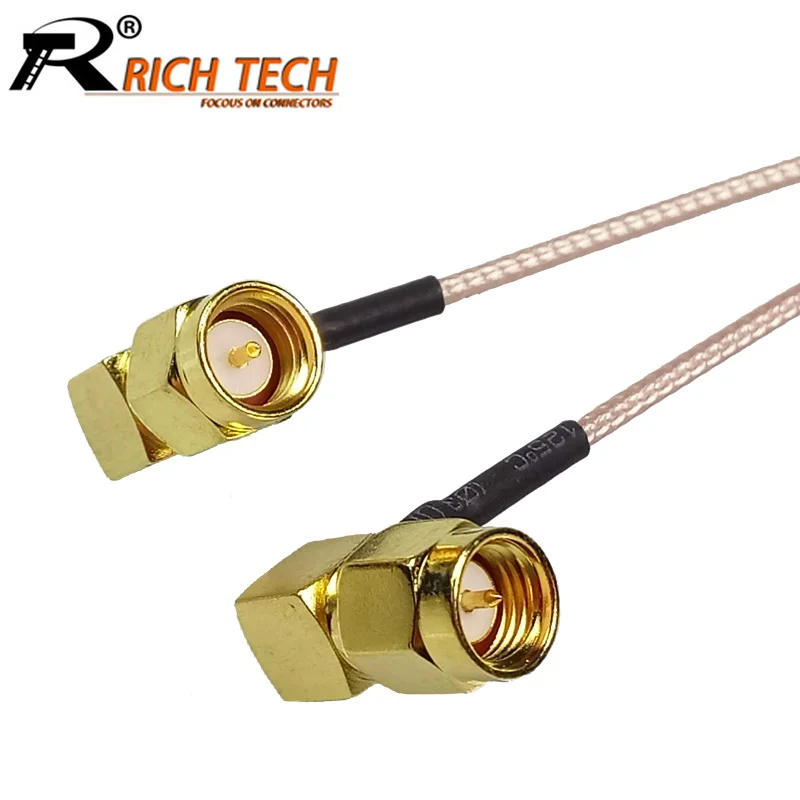 10pcs/lot SMA Male Right Angle to SMA Male Right Angle RG178 RF Coaxial ...