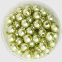 Aproximadamente 10mm de Diâmetro. 180 pçs/lote Luz Verde Rodada Imitação De Pérolas De Plástico Contas Atacado & Varejo para Você DIY CN-BSG01-04LGN