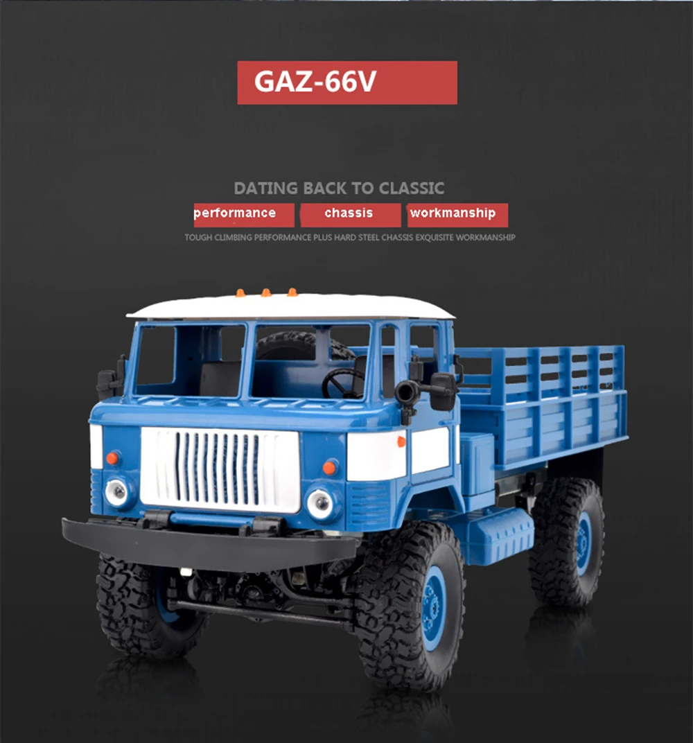 WPL B-24 GAZ-66 DIY 116 RC Climbing Military Truck Mini 2.4G 4WD Off-Road RC Cars Off-Road Racing Car RC Vehicles RTR Gift Toy (9)