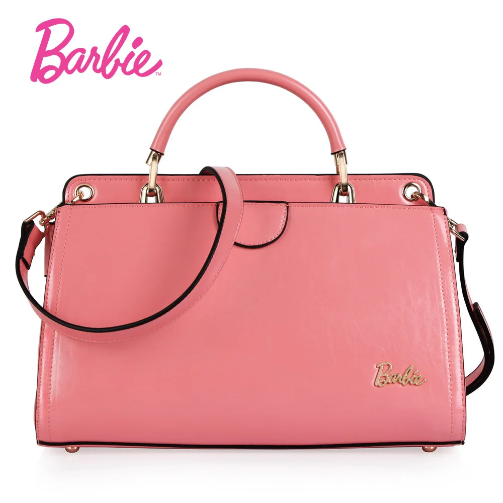 

Barbie Women's Handbag Sweet Simple Style New Pink PU Leather Ladies Handbag Female Fashion Bag Crossbody Bags for women