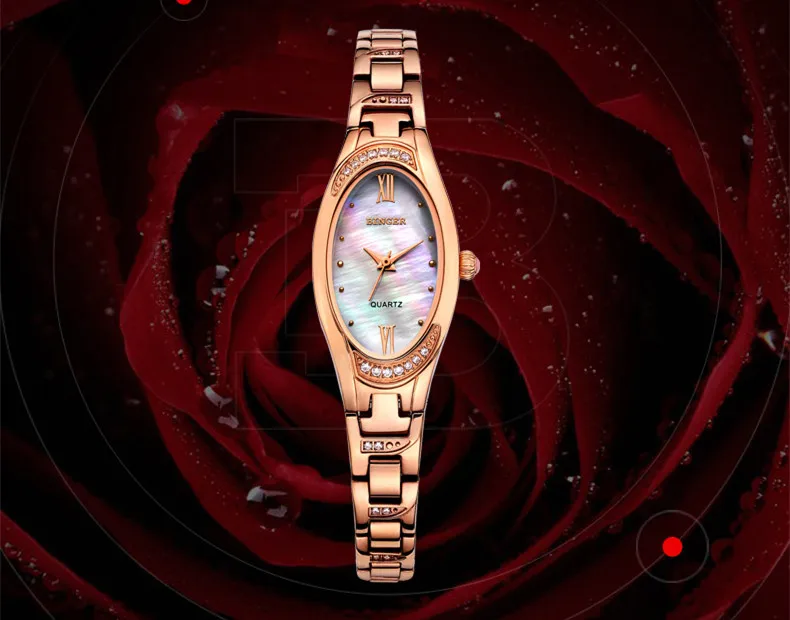Moda Retro Oval Mulheres Pulseira Relógios de