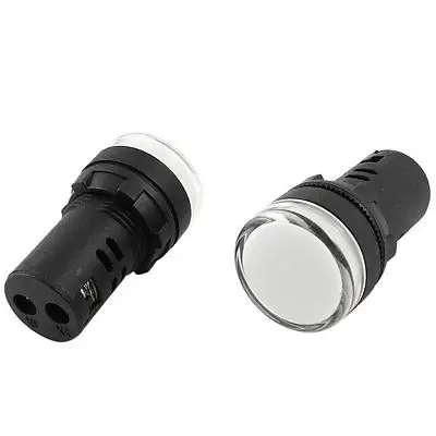 

2Pcs AC/DC24V Energy Saving White LED Indicator Pilot Signal Light Lamp 22mm