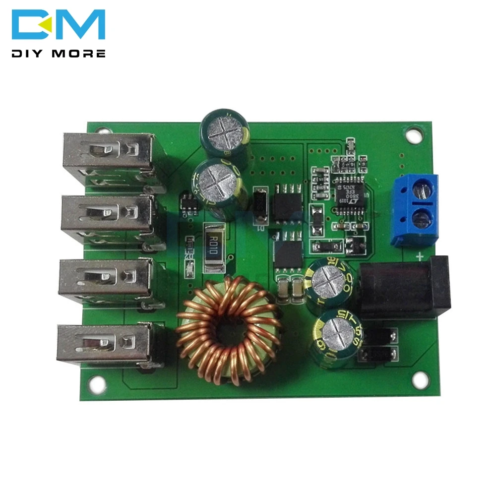 

DC DC 7V-60V to 5V 5A 4 Four USB Output Buck Converter Board Step Down Power Supply Module Car Charger High Speed