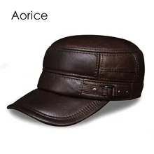 HL064 männer echte leder baseballmütze marke neue frühling echt kuh leder baskenmütze kappen hüte