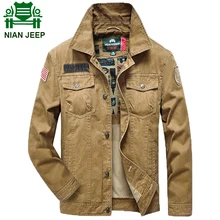 NIAN JEEP брендовая одежда джинсовая куртка для мужчин военный стиль армейская верхняя одежда пальто для мужчин размера плюс 3XL 4XL 105