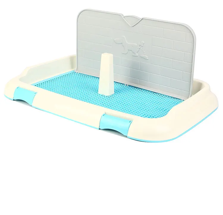 Portable Pet Dog Cat Toilet Tray with Column Urinal Bowl Pee Training Toilet