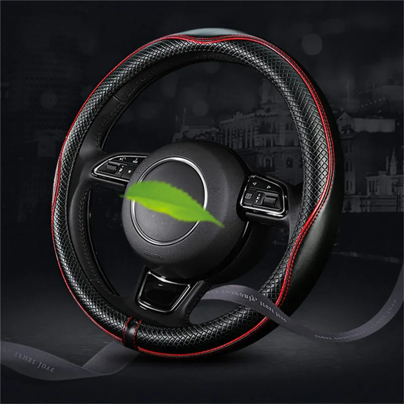 

Universal car steering wheel cover Leather Steering-wheel Cover 38CM Car-styling Car accessories 5 colors