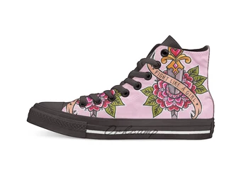 

Fight Like a Girl High Top Canvas Shoes Flat Casual Custom Unisex Sneaker Drop Shipping