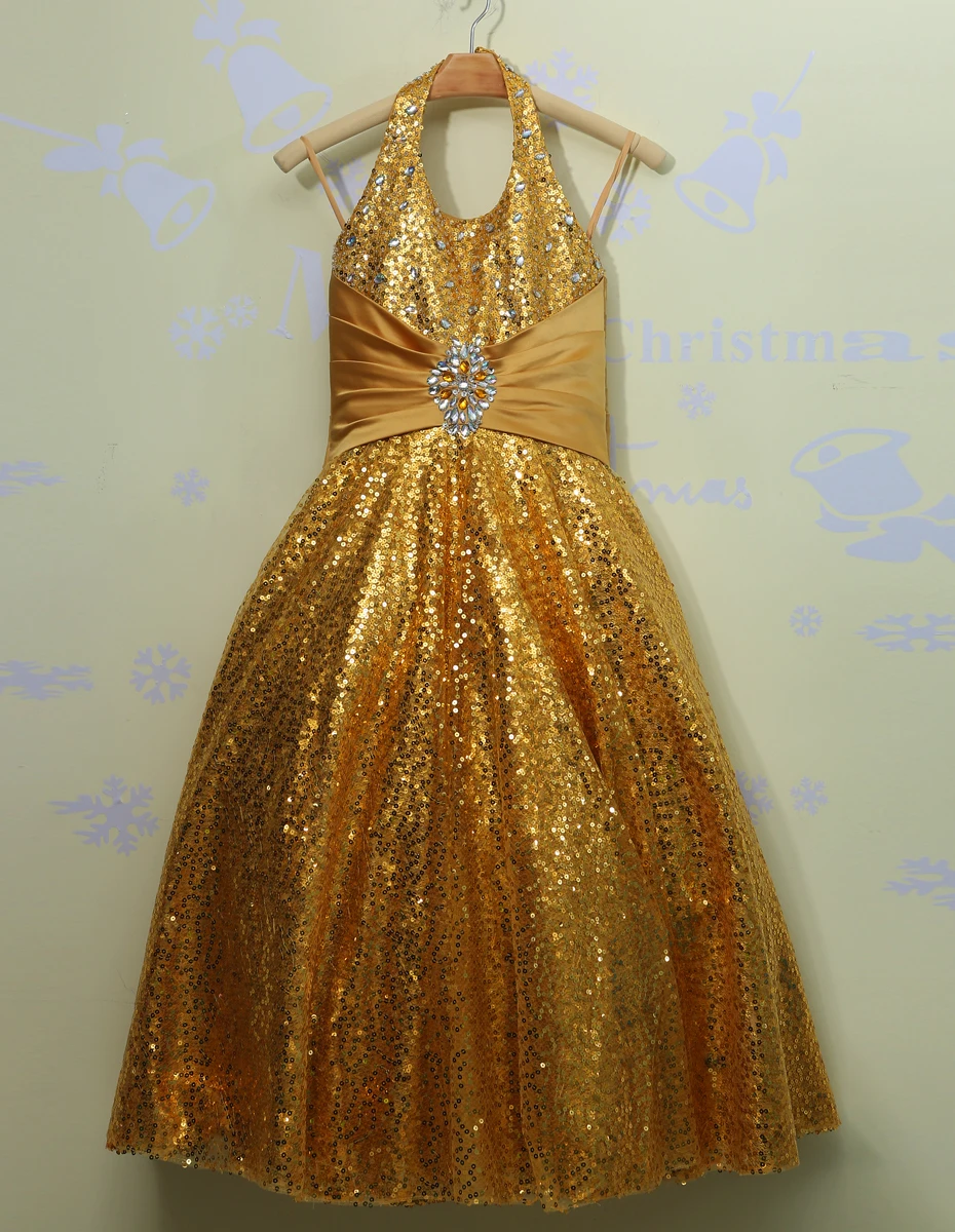 Little Girl Pageant Dresses Gold