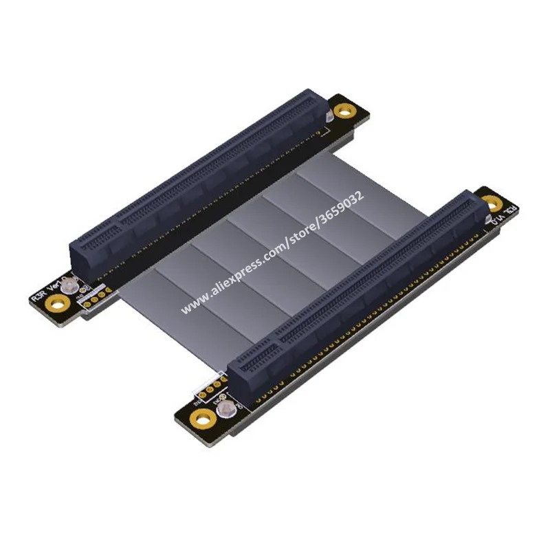 PCI-E x16 to pcie x16 128G/bps Elbow female to female Graphic riser card pci e pci express 16x Extension Ribbon Gen3.0 cable 5cm