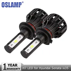 Oslamp H7 Hi lo луч светодиодный лампы COB 72 W 8000LM 12 v 24 v Авто Светодиодный Фонарь лампы освещения для hyundai Sonata/ix35