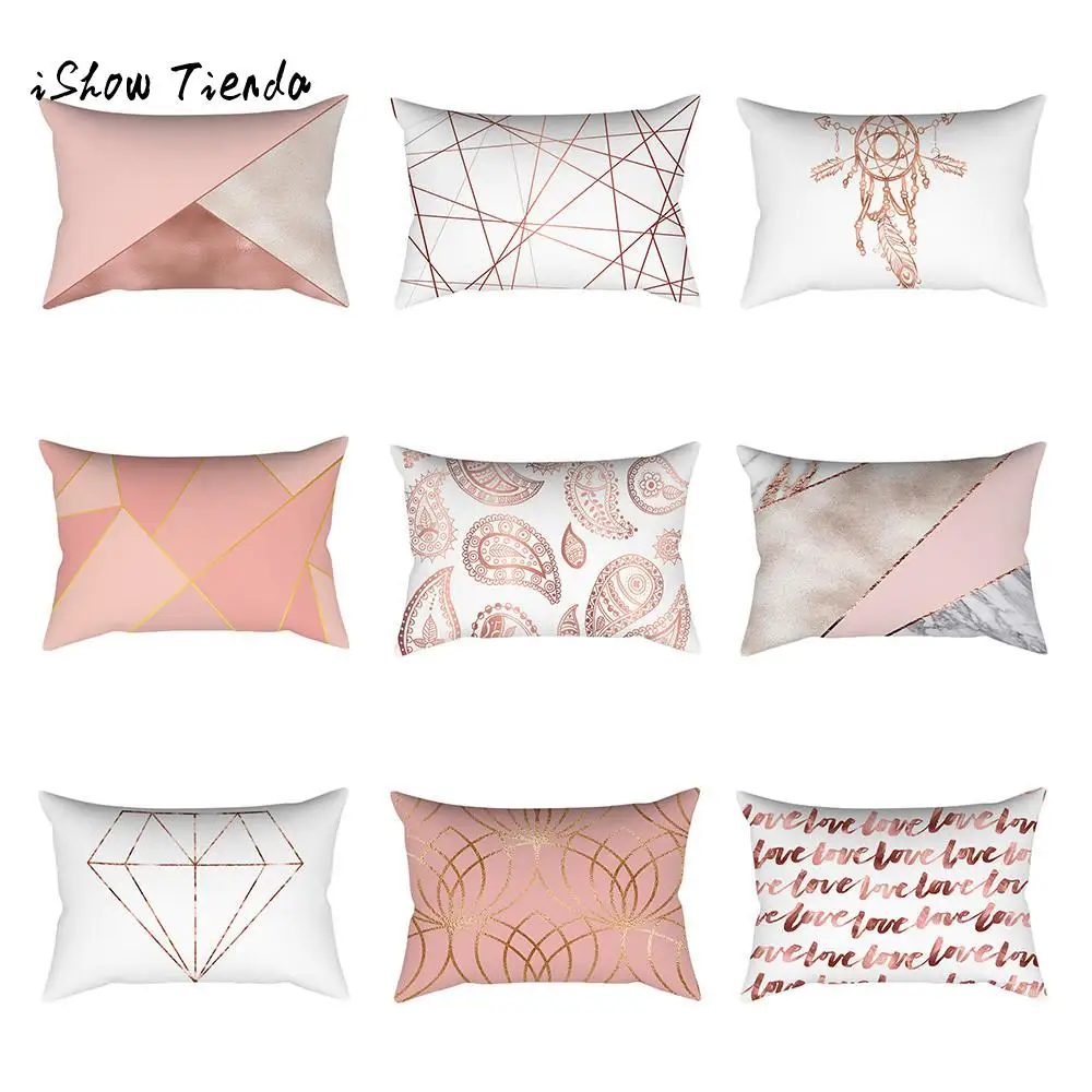 1PC Rose Gold Decorative 30x50cm Cushion Cover Pillow Case for Sofa Bedroom Car