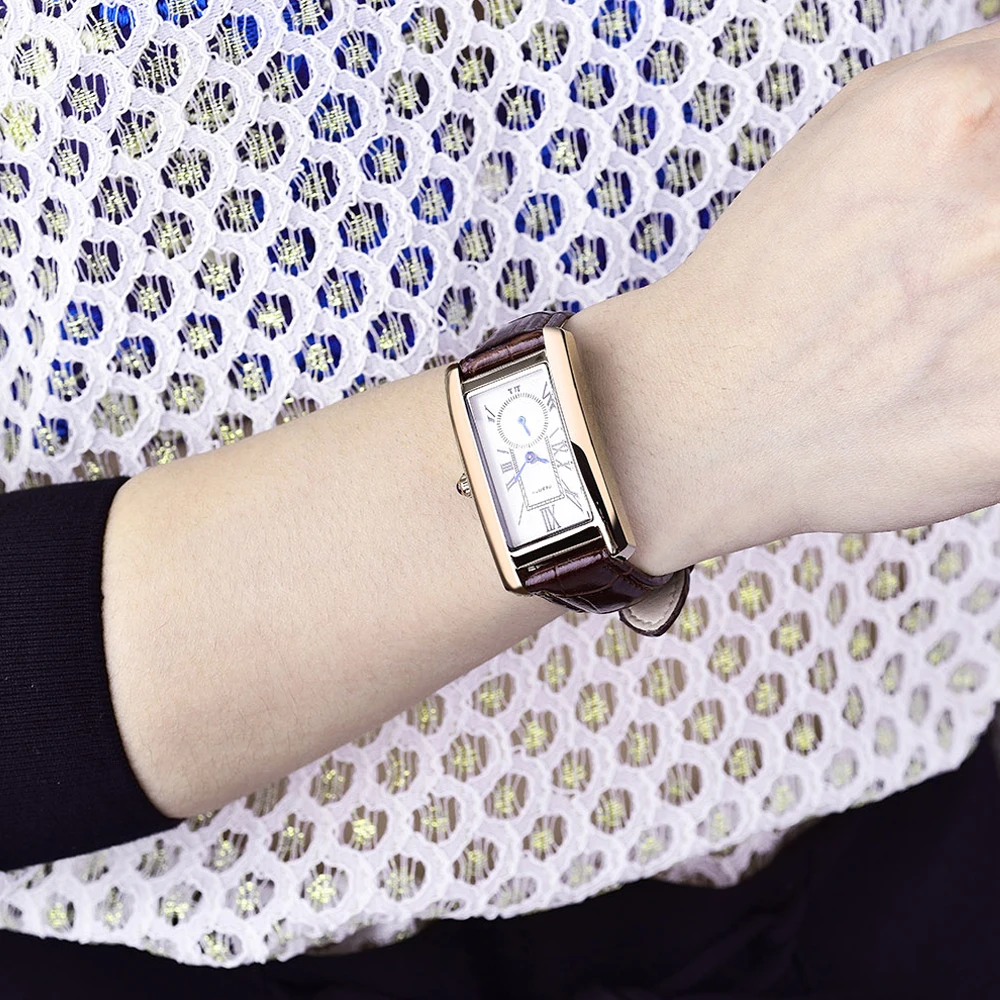 Прямоугольные унисекс кварцевые часы Женское платье кожаный браслет из ПУ Модные наручные часы женские винтажные деловые часы женские часы