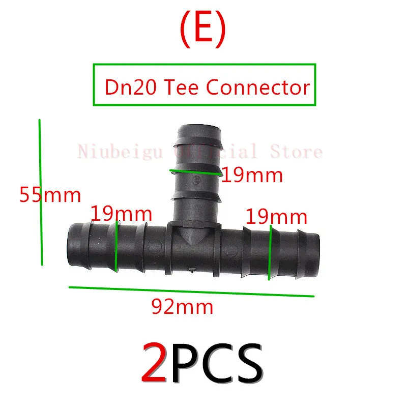 2 шт. Dn16 Dn20 Dn25 метрические фитинги для трубопровода LDPE Разъем для шланга локоть тройник конец штекер садовые аксессуары для полива капельные фитинги