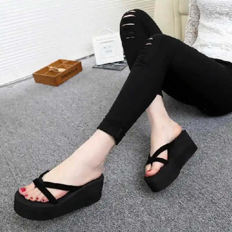 high heel foam flip flops