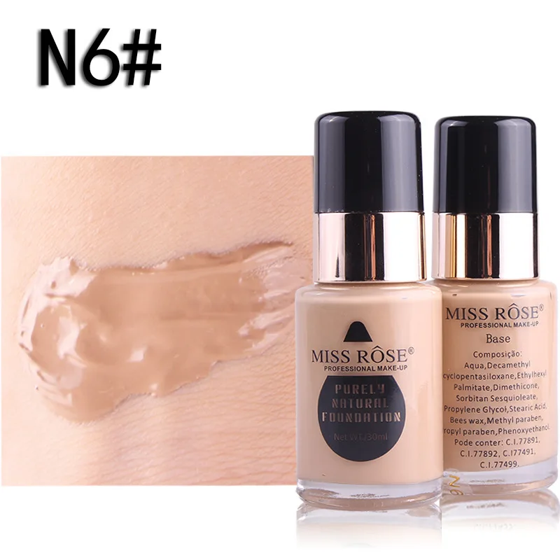 MISS ROSE 30MLGlass Bottle Foundation Repair Nourishing Concealer Foundation