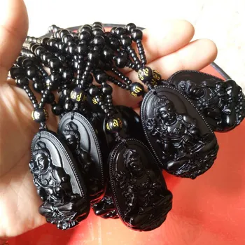 

tourist attractions Creative six-character genuine obsidian eight guardian gods of the Buddha necklace