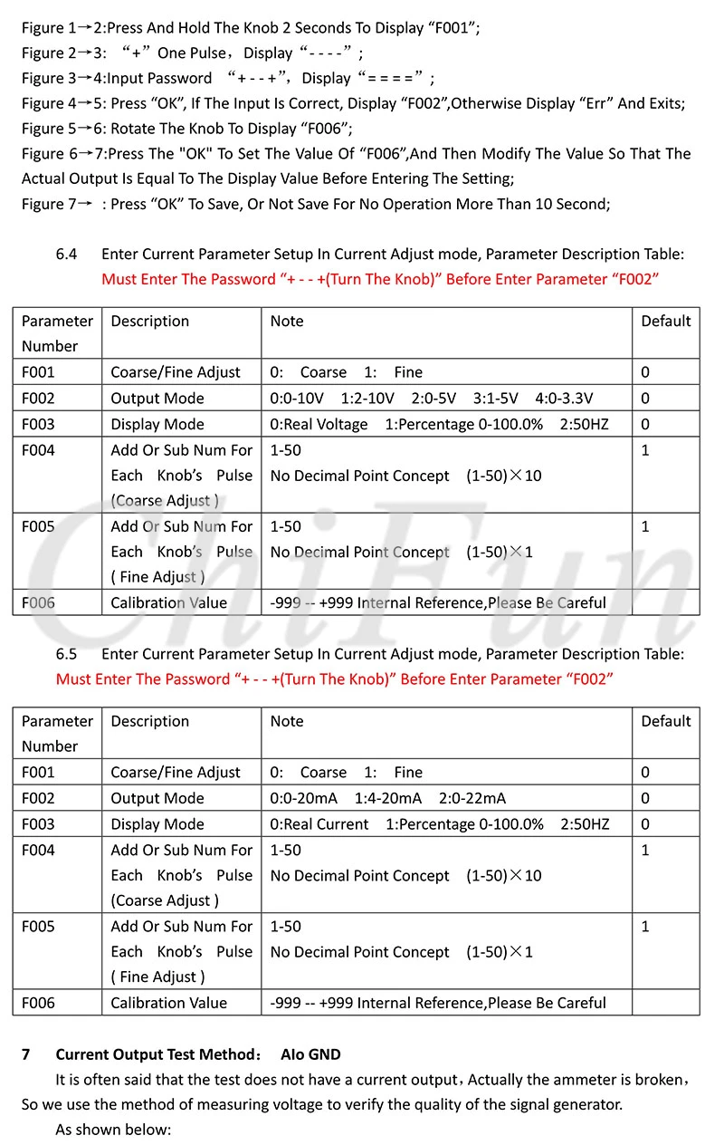 Voltage And Current Signal Generator User Manual(JS-VISG-M-S) V1_5