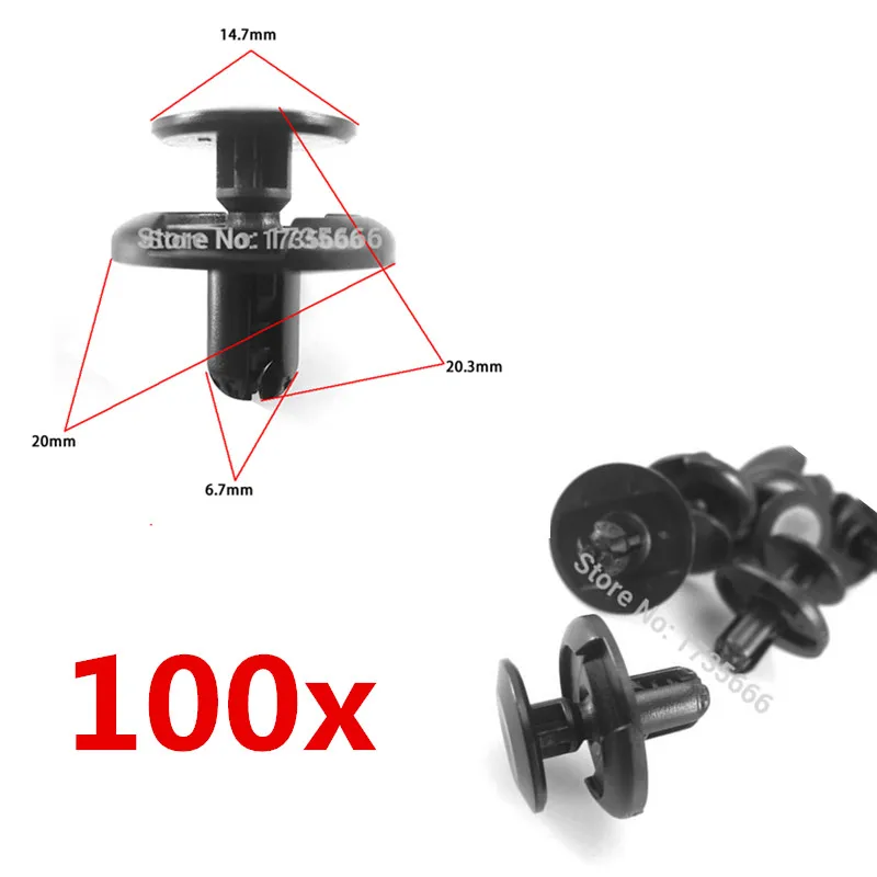 100 шт. фиксаторы для заклепок черные нейлоновые зажимы 09409 07332|nylon clips|rivet fastenerrivet