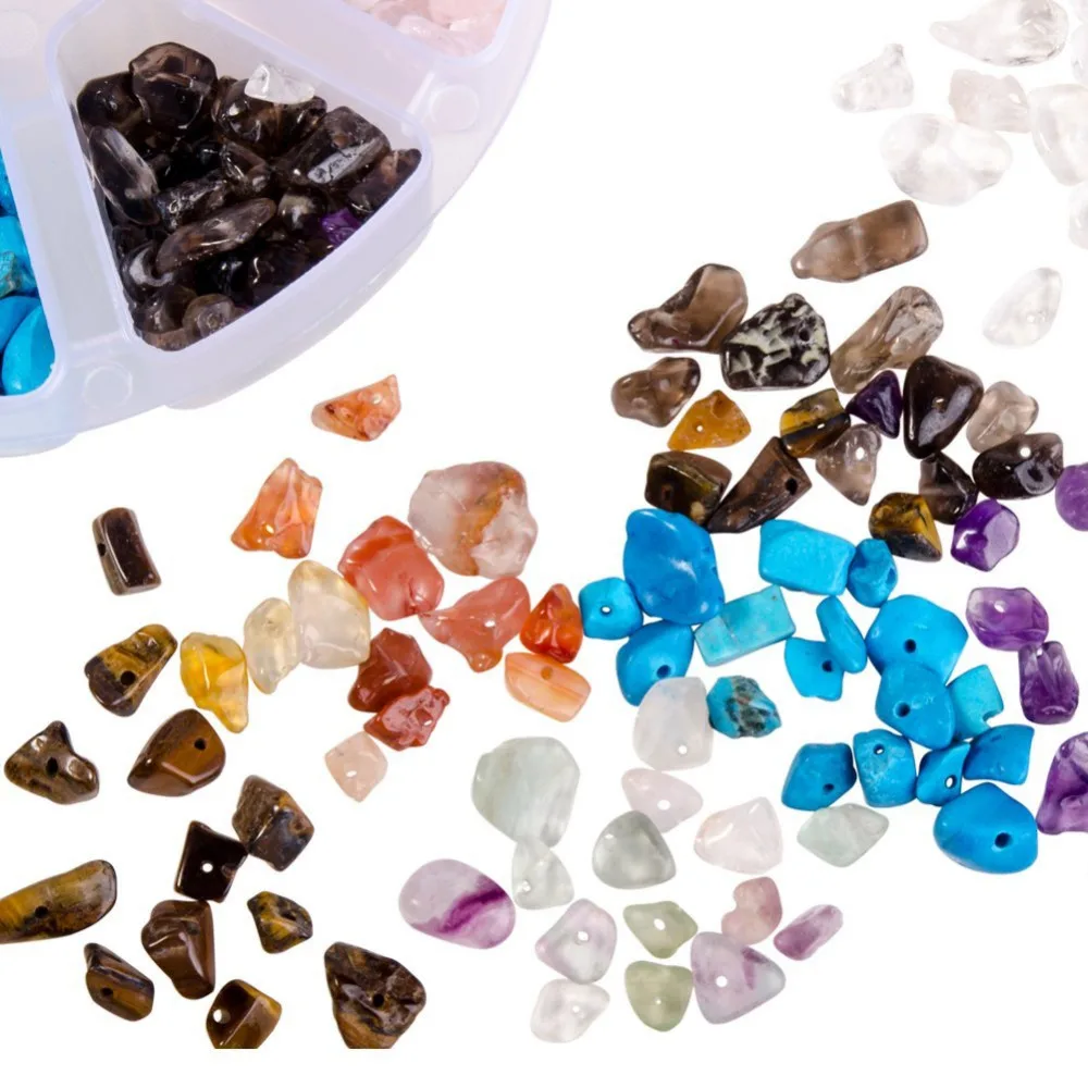 Около 350 шт./кор. 7~ 12x5~ 8x3~ 5 мм 6 Цвет нерегулярный натуральный камень бисер на чипах и с 0,3 мм отверстие для DIY серьги Браслеты