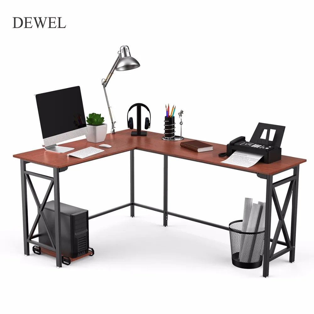 L-образный компьютерный стол 67 ''x 51'' угловые компьютерные столы 3-Piece угловой ноутбук стол домашний офисный Рабочий стол с мейнфреймом