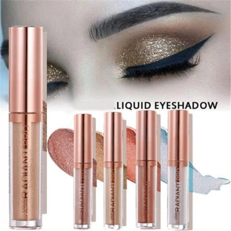 

6 Colors Dimond Glitter Liquid Eyeshadow Shine Smoky Waterproof Women's Cosmetic Eye Shadow Eyeliner