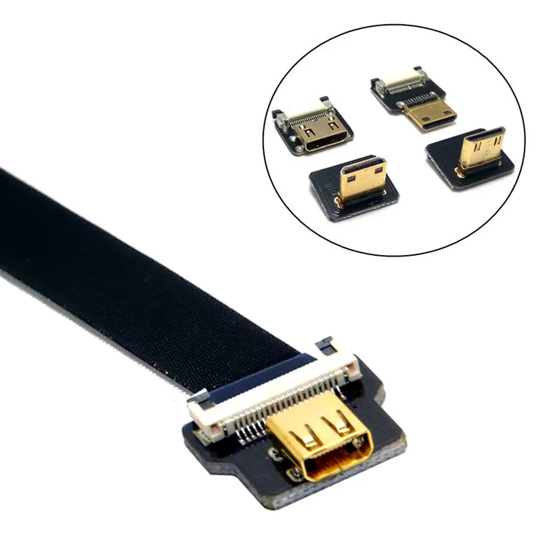FPV Micro HDMI Female to Mini HDMI FPC Flexible Flat Cable fpv Flat Cable for GOPRO Multicopter Aerial Photography