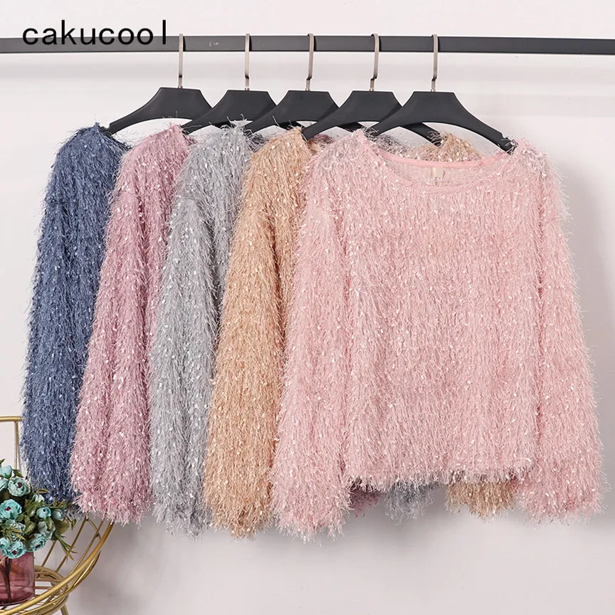 cakucool-autumn-o-neck-top-women-furry-lurex-tassels-shirt-korean-loose-cute-lantern-long-sleeve-women-clothing-blouses-9colors