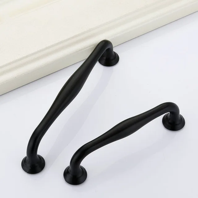 Best Price Door Handle Durable Black Drawer Kitchen Cupboard Cabinet Drawer Pull Knobs For Furniture Hardware With Screws Aluminum Alloy Best Price Door Handle Durable Black Drawer Kitchen Cupboard Cabinet Drawer Pull Knobs For Furniture Hardware With Screws Aluminum Alloy