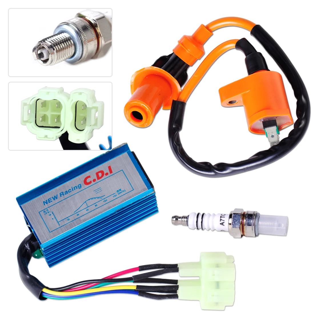 Aliexpress.com : Buy DWCX Performance Ignition Coil + Spark Plug + + Wire CDI Box for GY6 50cc 90cc 125cc 150cc Scooter ATV Go Kart Moped Dirt bike from ...