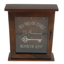 Европейский стиль деревянный держатель для ключей коробка с 6 крючками настенный ручной работы с деревенской отделкой для домашнего декора, 21x6x25 см