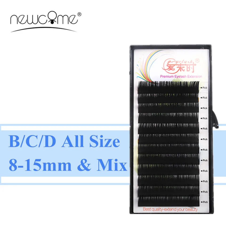 

NEWCOME 100% Handmade Korea Silk Eyelash Extensions Individual Eyelash Natural Eye Lashes Cilia False Eyelash Extensions