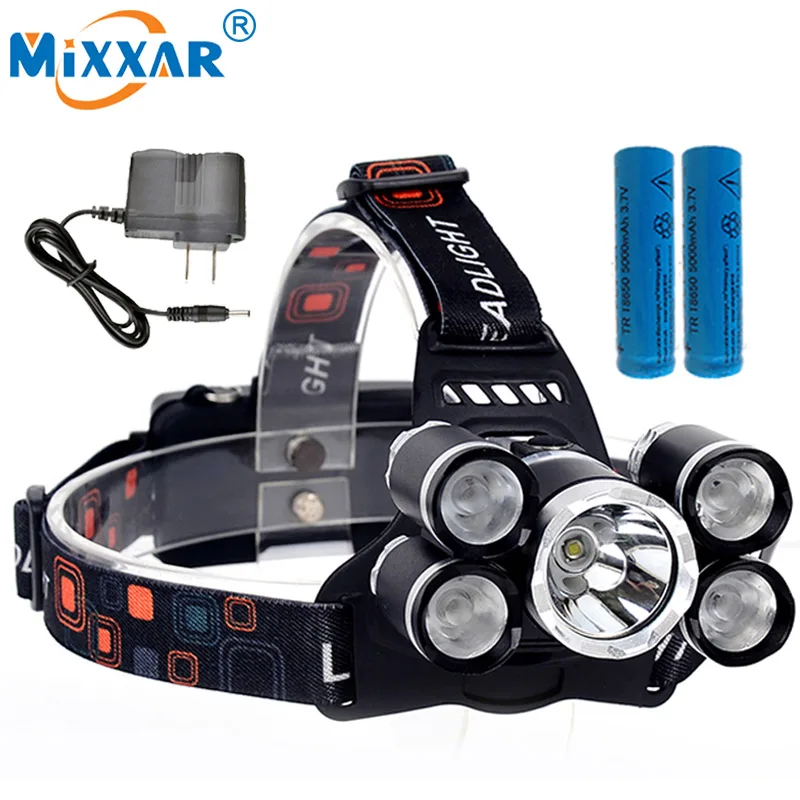 

CZK20 Led Headlight Headlamp T6 4Q5 14000LM 4 modes Head Lamp Light Torch Lantern +2x18650 battery+EU/US/AU/UK charger
