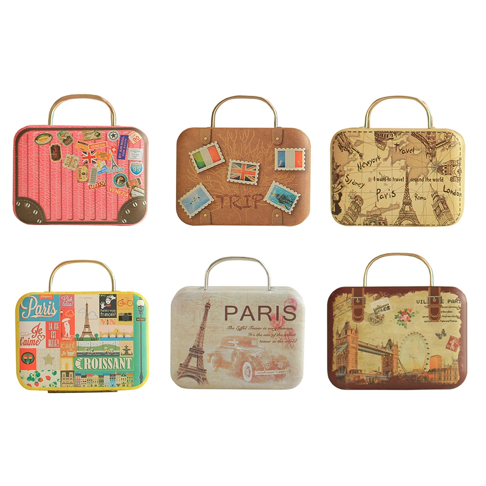 Details about   Europe Type Style Vintage Suitcase Shape Candy Storage Box Wedding Favor Tin Box