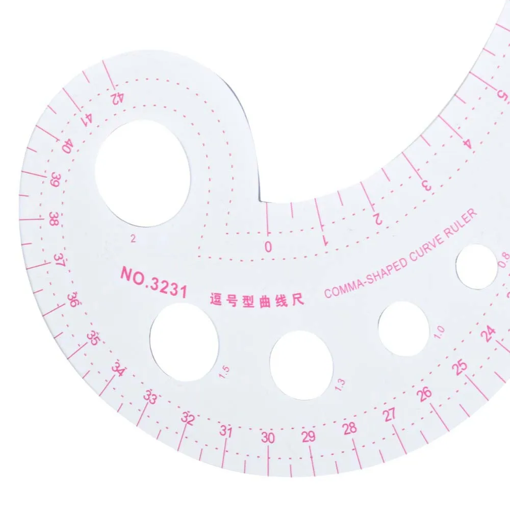 Прозрачная форма запятой CIASSTHREE, дизайнерская кривая линейка для портновского шитья, поддерживающая инструменты и простая линейка для шитья