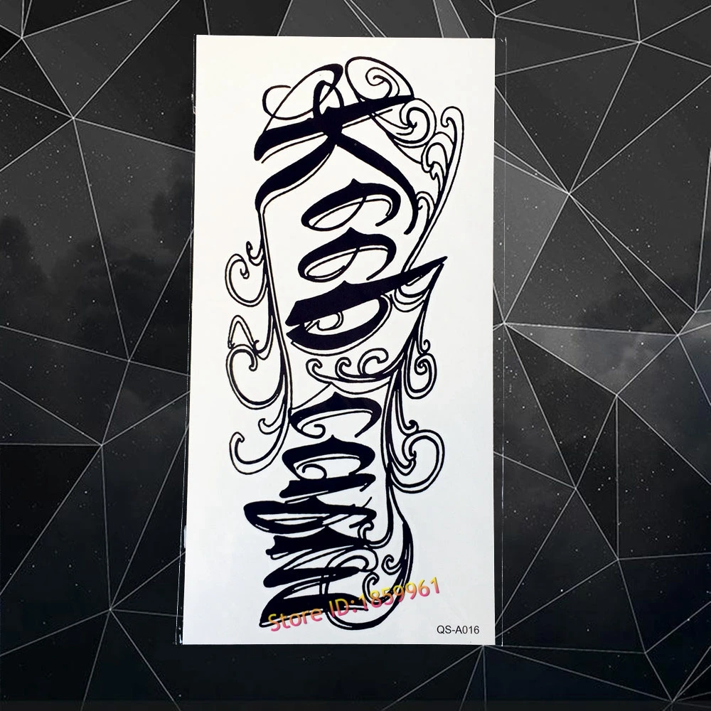 Buy Black Ink Keep Calm Flash Tattoo Arm Sleeve