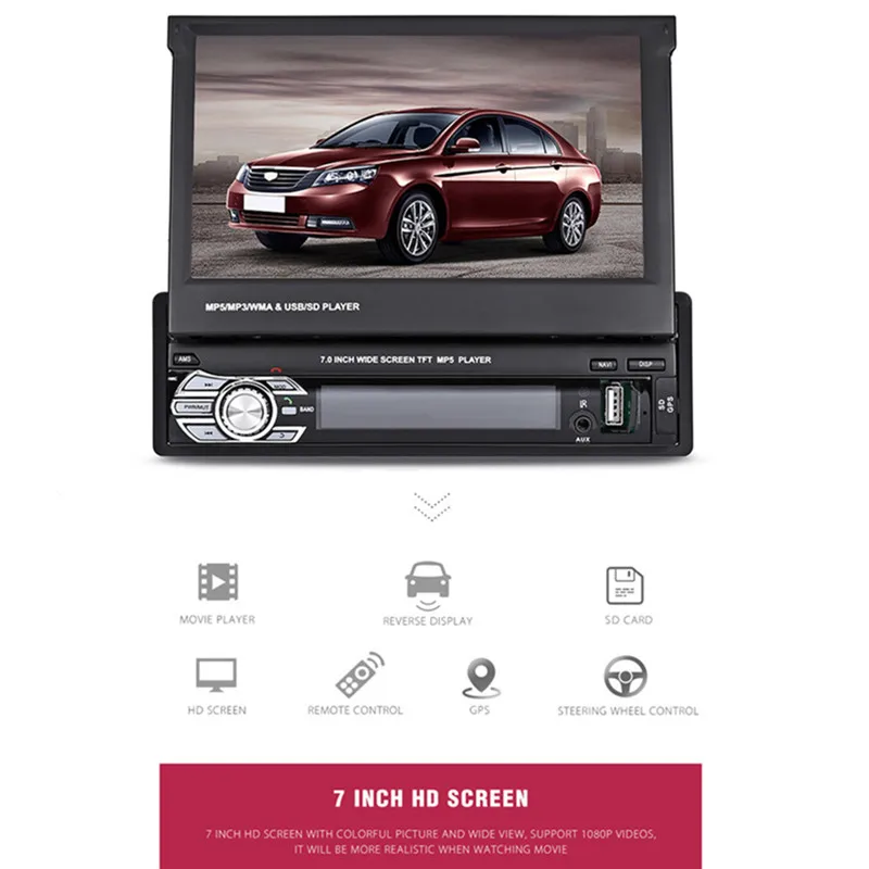 Универсальный 9601G gps 7 дюймов TFT ЖК дисплей Экран 1080 P Автомобильный мультимедийный