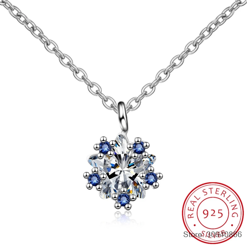 

Drop Shipping 925 Sterling Silver Chain Necklaces snowflake Star Pendants&Necklaces Jewelry Collar Colar de Plata