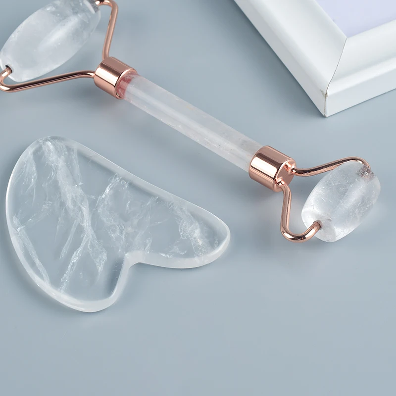 Rock Quartz Roller Guasha Jade массажный набор Acupuntura терапия задняя головка скребок для ног