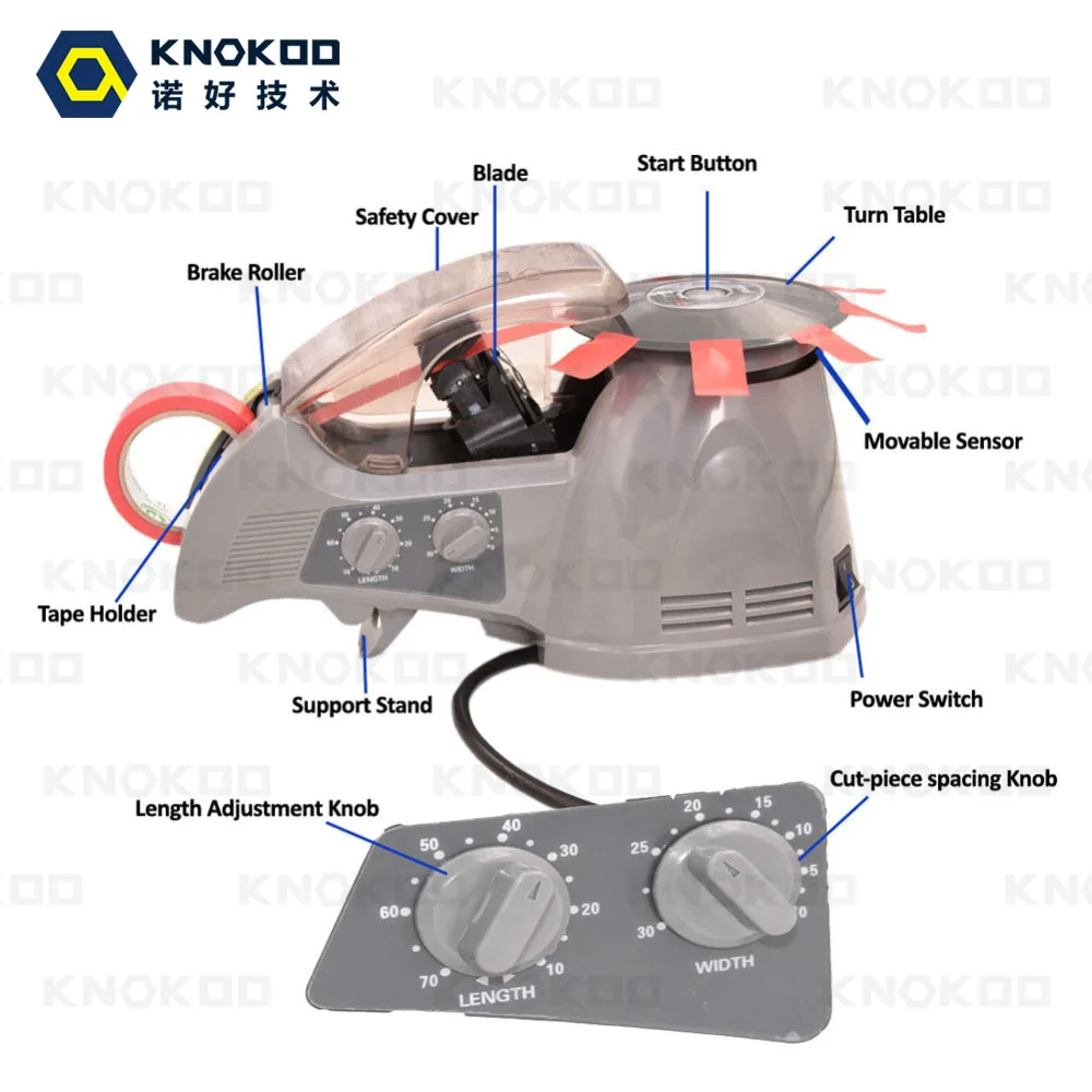 KNOKOO электронная автоматическая упаковочная лента диспенсер ZCUT-870 лента резак машина