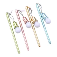 Портативный светодиодный карманный фонарик с лампой от пыли Подвеска в виде вилки черные чернила гелевая ручка роллербол инструмент для записи