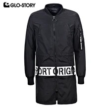 GLO-STORY для мужчин s Весна Длинная ветровка Тренч пальто для мужчин Повседневная Уличная Хип Хоп Мандарин воротник пальто MFY-6005